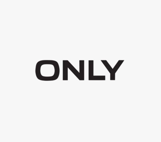 Black and white ONLY logo representing a fashion brand, minimalistic design, suitable for branding and marketing materials.