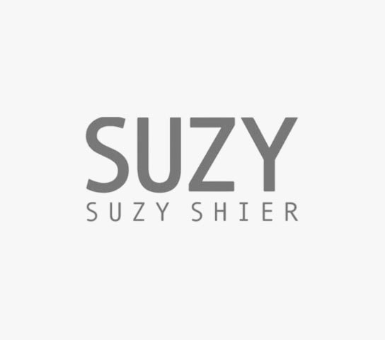 Suzy Shier logo featuring the brand name in bold, modern font on a light background, representing affordable women's fashion.