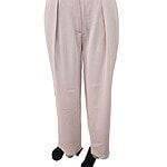 Stylish light pink women's trousers with a high waist and pleated front, perfect for office wear or casual outings, made from comfortable fabric.