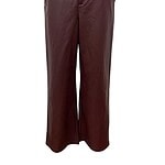 Stylish burgundy leather wide-leg pants for women, perfect for fashion-forward outfits and casual wear, showcasing high-quality material and modern design.