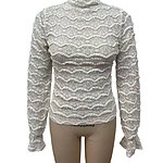 Women's lace long sleeve blouse with intricate pattern, perfect for stylish occasions and fashion-forward outfits.