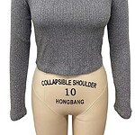Gray ribbed long sleeve crop top displayed on a mannequin, perfect for casual or stylish winter outfits.