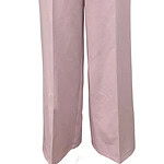 Stylish light pink wide-leg trousers with a high waist, perfect for casual or formal wear, featuring a button and zipper closure.