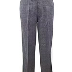 Elegant women's checked dress pants with a tailored fit, suitable for professional and formal occasions, featuring a classic plaid pattern and side zipper.