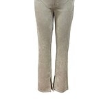 Stylish beige velvet pants with a high waist and front slit, perfect for casual or formal wear, available at nbfish-fashion.com.