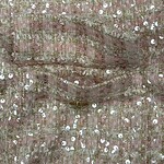 Close-up of a pink sequin dress with intricate embroidery and shiny sequins, perfect for special occasions and parties.