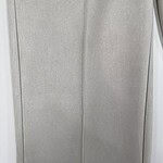 Close-up of light gray fabric with a smooth texture, suitable for formal dresses or suits.