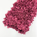 Close-up of a vibrant pink hydrangea flower arrangement with detailed petals on a white background.