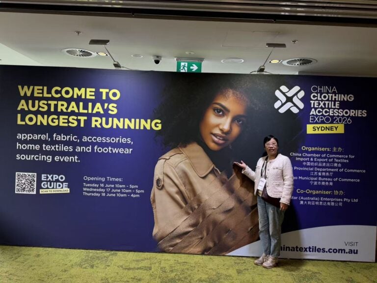 Ningbo United Group exhibition stand F53 at China Clothing Textiles Accessories Expo Sydney 2026